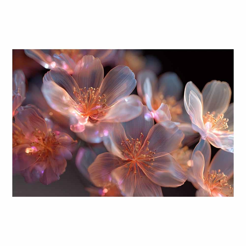 ZAMAEIU Large Nature Canvas Paintings Prints Soft-petalled cluster Landscape Picture, Modern Living Room Decor, Dining Room Hallway Home Decoration(pink)-80x120cm Unframed