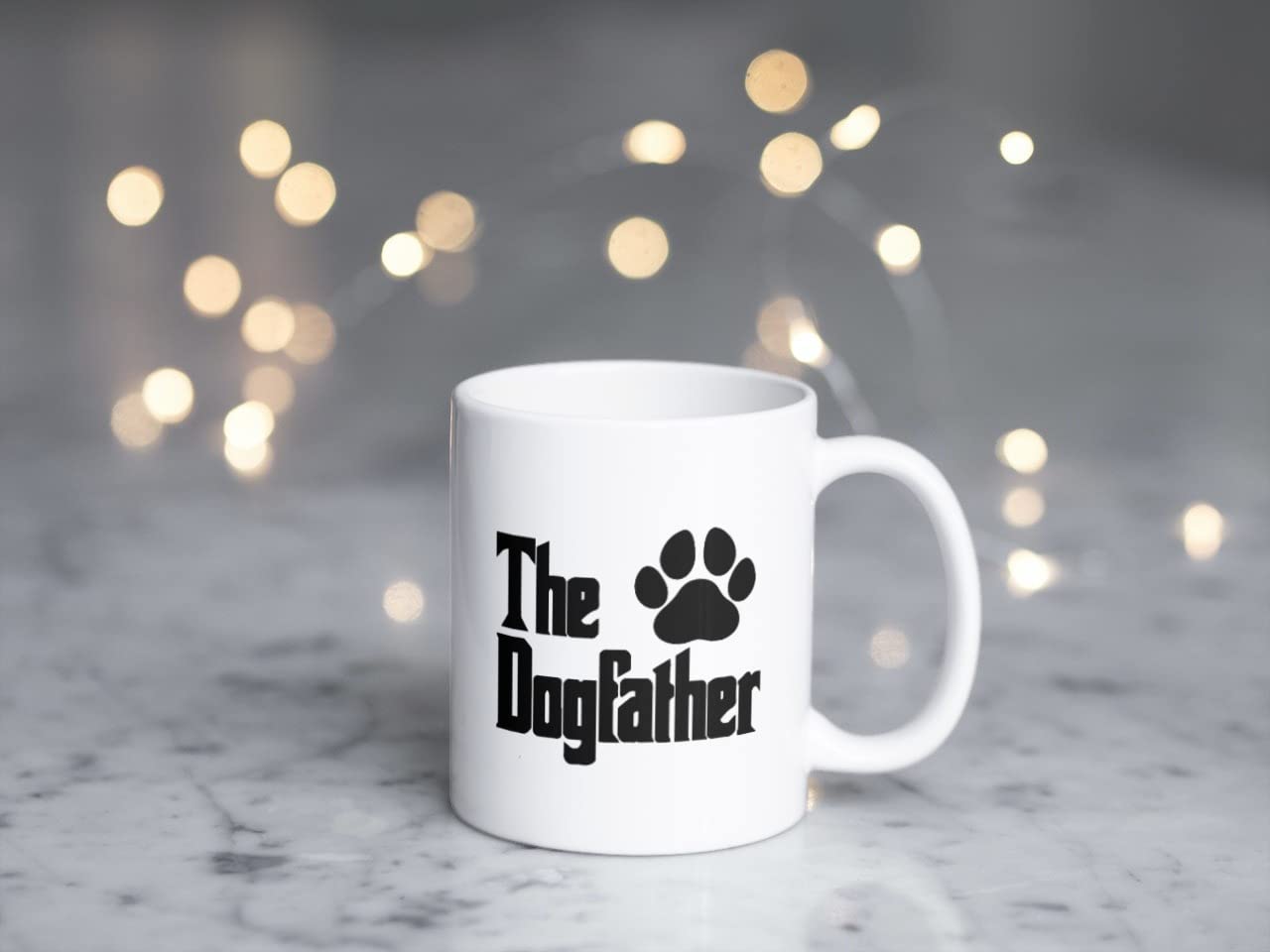 Wanky Candles Funny Dog Dad Mug - The Dogfather Coffee Cup with Paw Print Design - Humorous Mug for Him - 11oz Ceramic CMUG174 - Image 2