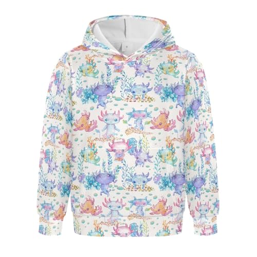 Kawaii Axolotl Cub Youth Hoodie Sweatshirt