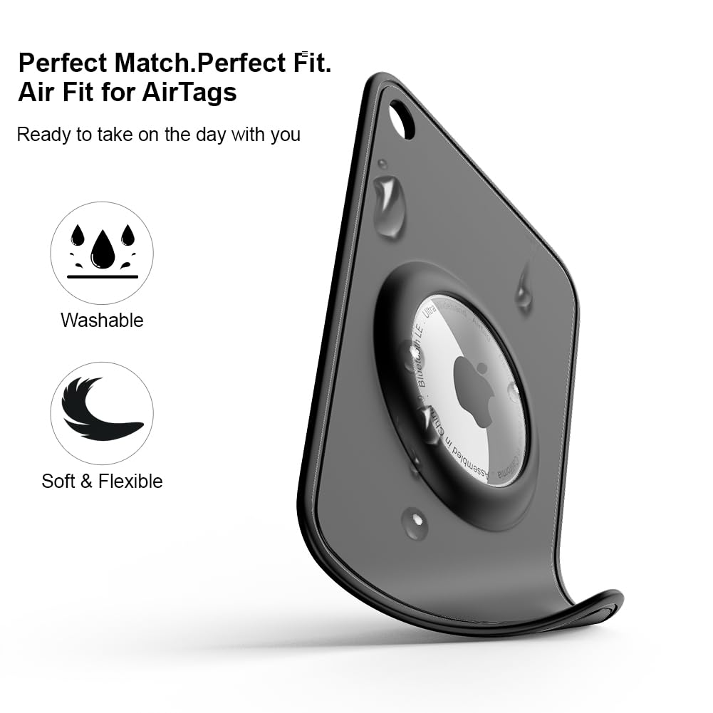 4-Pack Airtag Wallet Holder - Silicone Slim Card Holder for Apple Airtag - Ultra-Thin Air Tag Cardholder​ for Purses, Handbags, Backpack Wallets & Clutch Bags