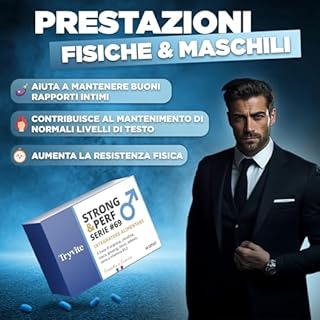Formula Pratica per Uomini Attivi | 60 Capsule con Ginseng, Maca, Arginina, Citrullina e Zinco | TRYVITE STRONG&PERF