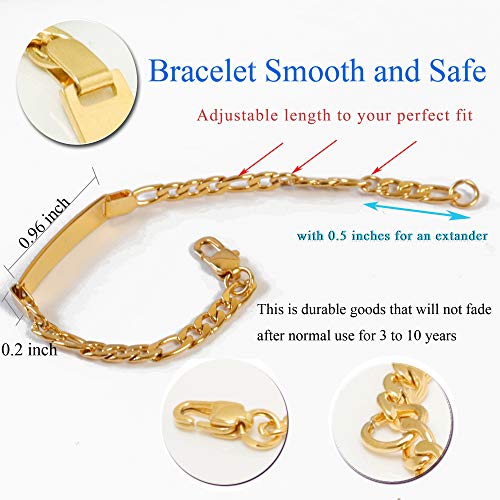 Tina&Co Personalized 18K Gold Plated Baby Name Bracelet Custom Bracelets for Kids Id Protection Bracelet Baptism for Girls4