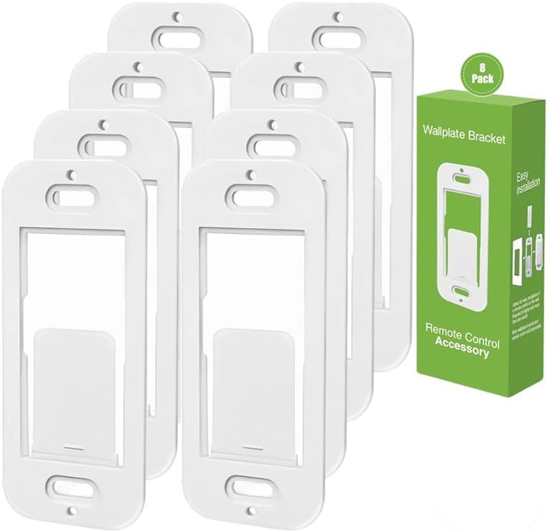 Wallplate Brackets Compatible with Lutron Caseta Pico Remote & Smart Switch – 8-Pack, No Wires Required, Tool-Free Seamless Snap-in Installation, Durable ABS Wall Mounting Kit