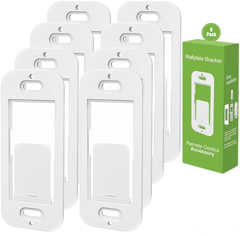 Wallplate Brackets Compatible with Lutron Caseta Pico Remote & Smart Switch 8-Pack No Wires Required Tool-Free Seamless Snap-in Installation Durable ABS Wall Mounting Kit