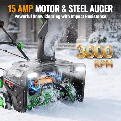 WORKPROX 20 Inch Corded Electric Snow Blower with LED Lights, 15 Amp - Image 4