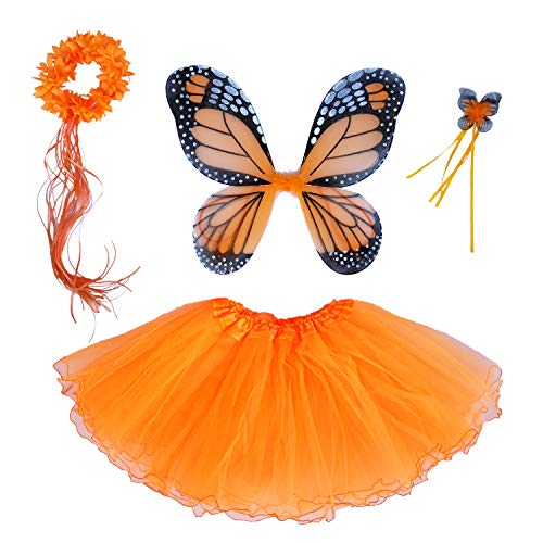 IROLEWIN Toddler Butterfly Fairy Wings Costume Set For Girls - Includes Tutu, Headband & Mask For Dress-Up & Parties - View #10