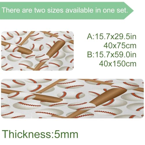 Alfombrillas de cocina para evitar resbalones, alfombras de béisbol absorbentes VAPOKF 4