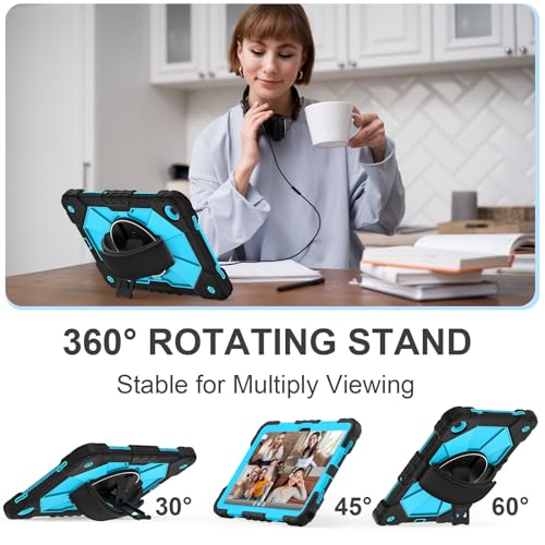 Image of Nitupai for Galaxy Tab A11 Plus /A11+ Case 2025 Galaxy Tab A9+ Case 2023 11 inch | Rugged Samsung A11+ Tablet Cover with 360 Rotating Stand Hand Strap Shoulder Strap Screen Protector, Black Blue