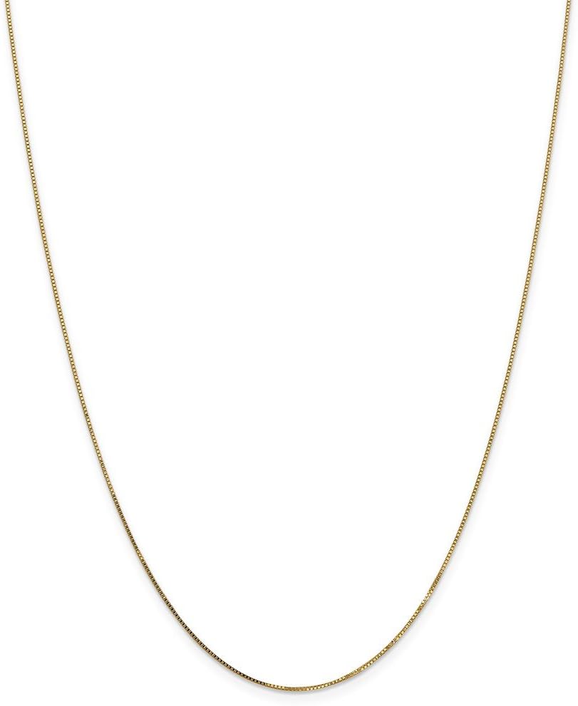 The Black Bow 0.7mm 14k Yellow Gold Box Chain w/Spring Ring Necklace - Image 2