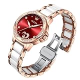 Montre automatique pour femme 💖Montre automatique pour femme : mouvement mécanique d'origine de haute qualité. Remontage automatique, aucune pile nécessaire. Montre luxueuse sertie de diamants avec une précision temporelle impeccable.