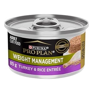 Purina Pro Plan Wet Cat Food, Focus, Adult Weight Management Turkey and Rice Entre, 3-Ounce Can, Pack of 24