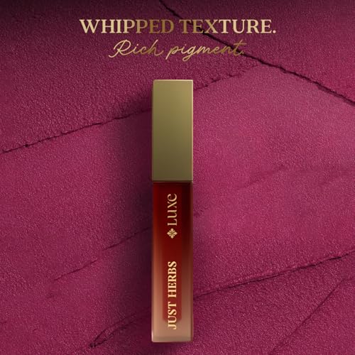 Image of Just Herbs Luxe Dream Muse Mousse Liquid Lipstick | Luxury Makeup | Velvet Matte | Long Lasting & Transferproof Formula | Ayurvedic Lipstick - 3.5 ml (03 BLUSH BLOOM)