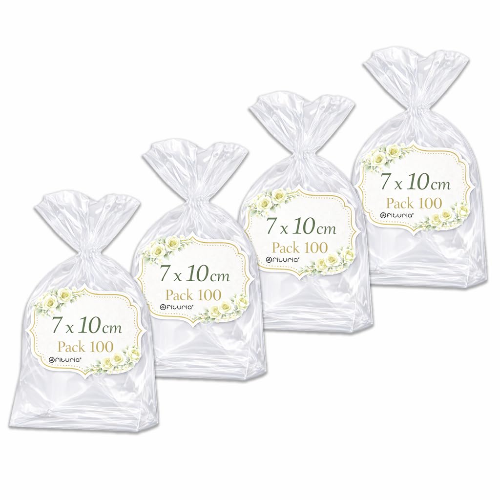 Ofituria Bolsas Celofán Transparente 10 x 15 cm, Bolsas Transparentes para Chuches y Regalos – Bolsas Plastico Transparente para Cumpleaños Infantiles, Galletas y Detalles, 1 Pack (100 Bolsas) — view 24