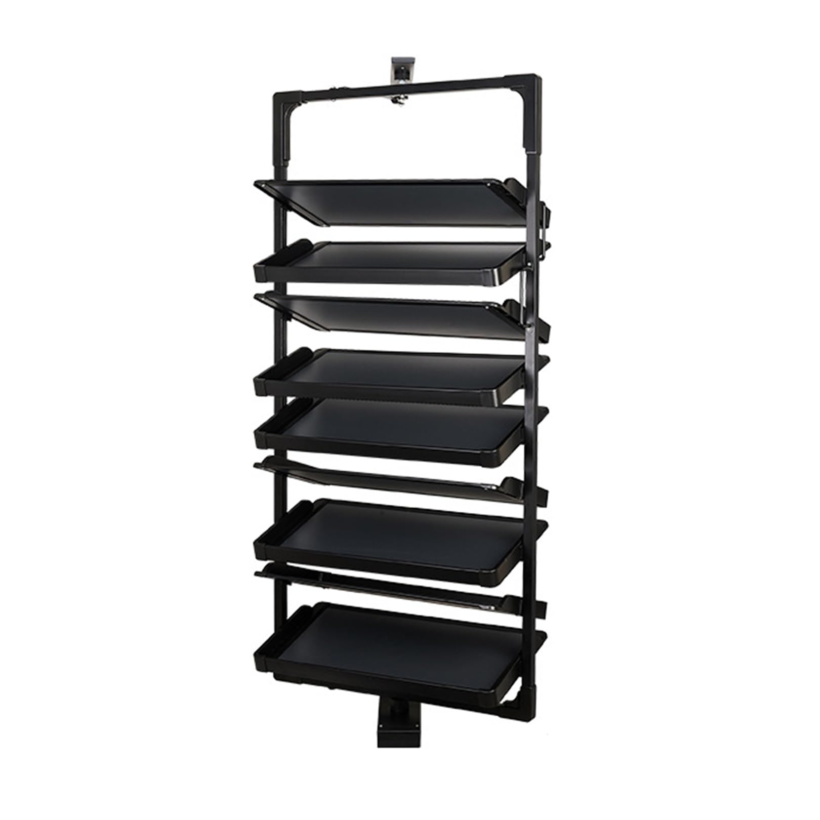 Étagère à chaussures pivotante 360 métal noir réglable et empilable