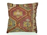 kelim kissen 40x40 cm handgefertigt kelim kissenbezug orientalische kissen kopfkissen viereckig dekorative bohemian kissenhülle dekokissen sofakissen zierkissen code E203-1