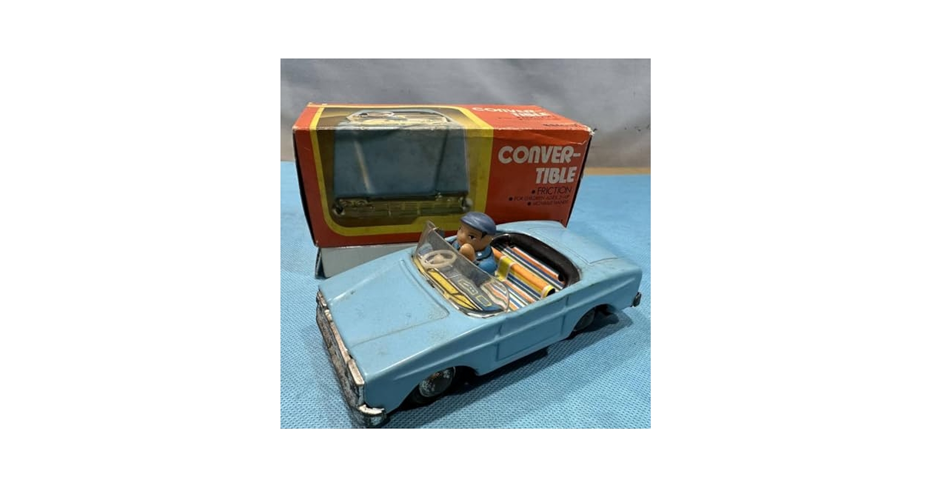Amazon.co.jp: レトロ品 ブリキ おもちゃ 水色のオープンカー