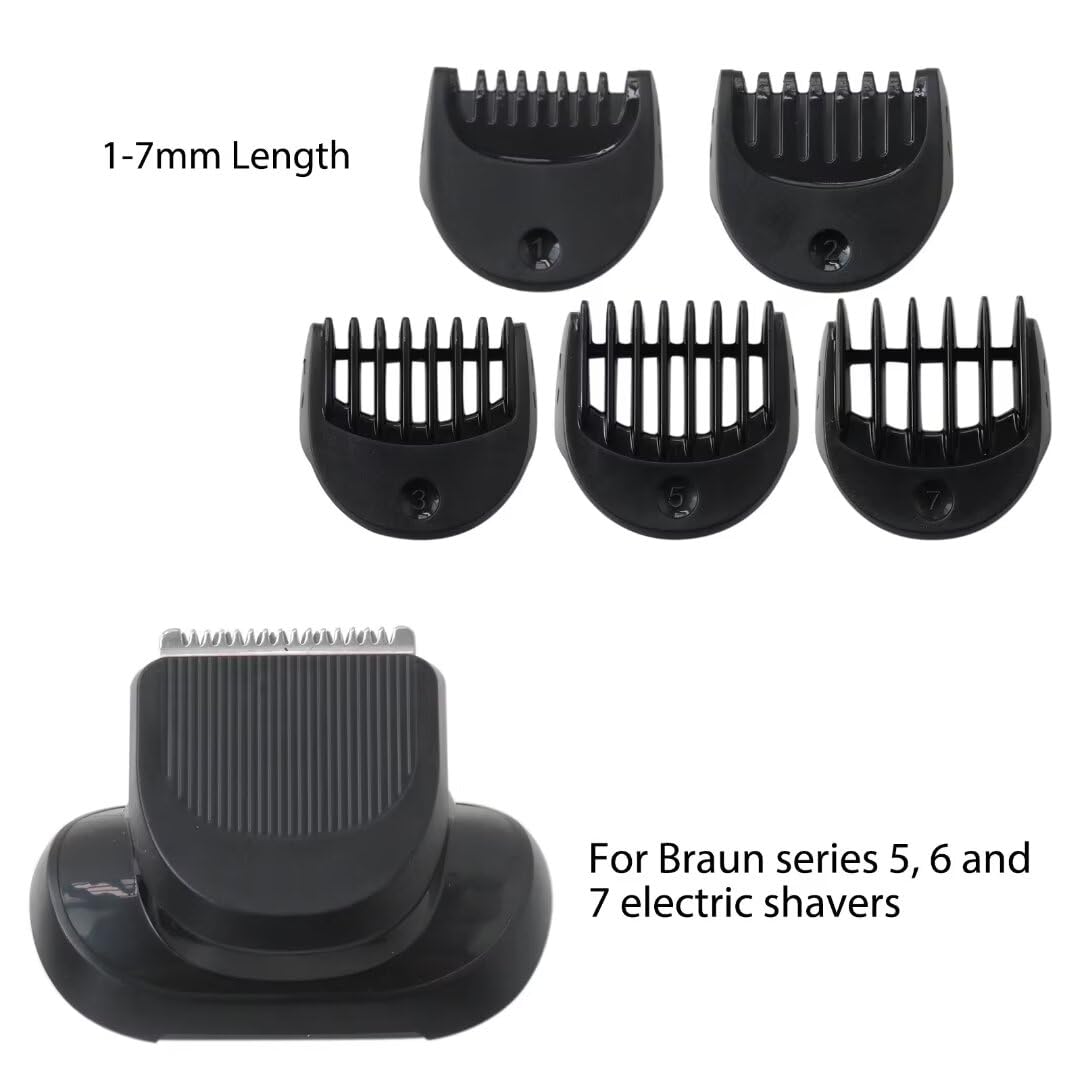 Professional Electric Replacement Shaver Trimmer Head with 1/2/3/5/7mm Combs for Bra-un Series 7 7020s, 7025s, 7027cs, 7071cc, 7075cc, 7085cc, 7089cc Models