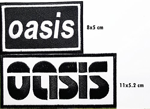 2 pieces oasis Punk Rock music Heavy Metal Band Logo Patch Sew Iron on Embroidered Badge Sign Costume Gift