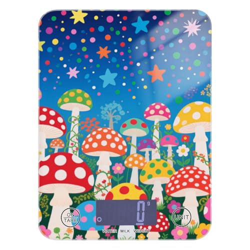 Carino colorato fungo stelle bariatrica scala per cibo peso 5 kg/5 g, bilancia da cucina accurata con 4 unità per dieta cheto cucina báscula para pesar alimentos