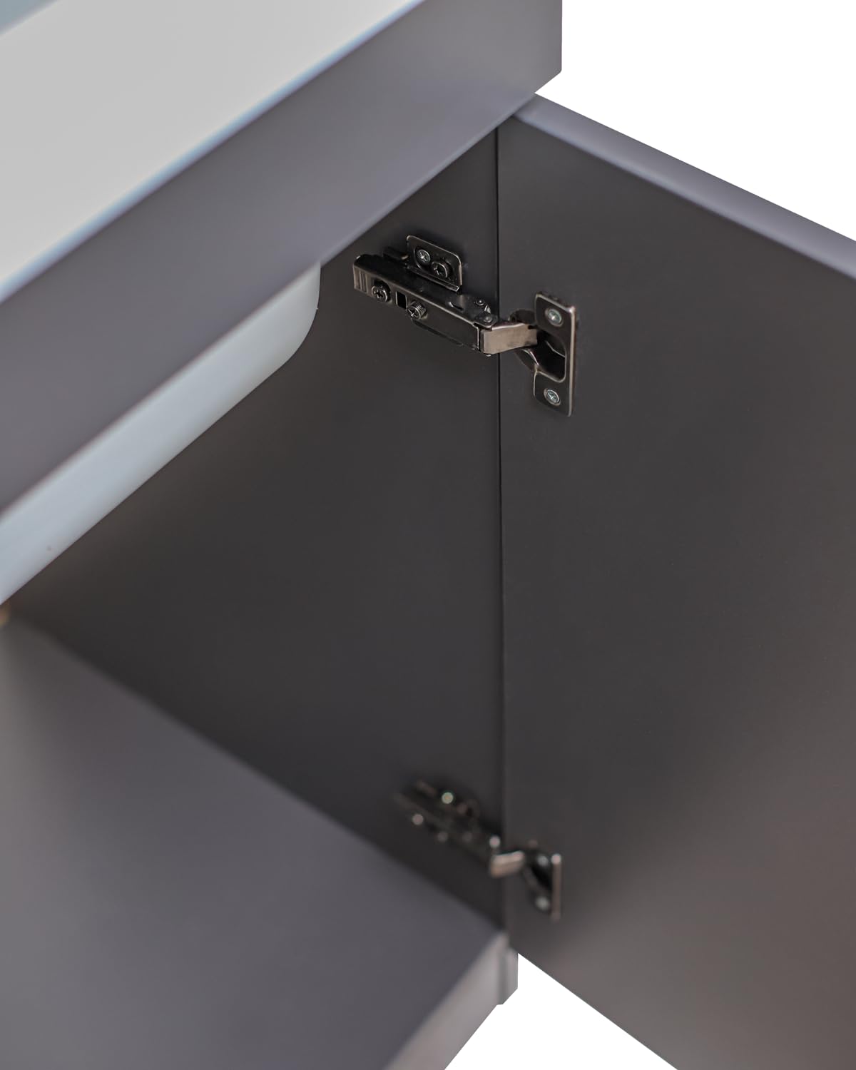 Delmar Mobile Lavatoio Legno Nobilitato Grigio, 45x50 45x60 50x50 60x45 60x50 60x60 75x60 80x50, H85 cm, Con Lavabo Pilozzo Resina, Made in Italy, Già Montato x Bagno Lavanderia (L. 50 x P. 50 cm)