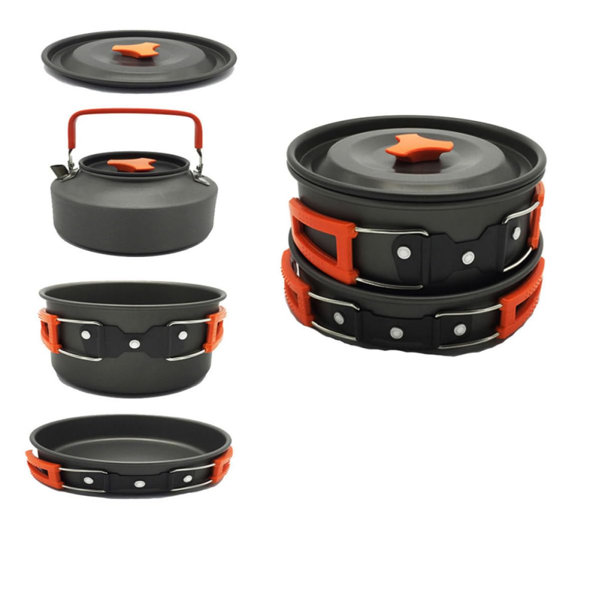 Juego de Utensilios de Cocina para Camping Portátil para 2-3 Personas