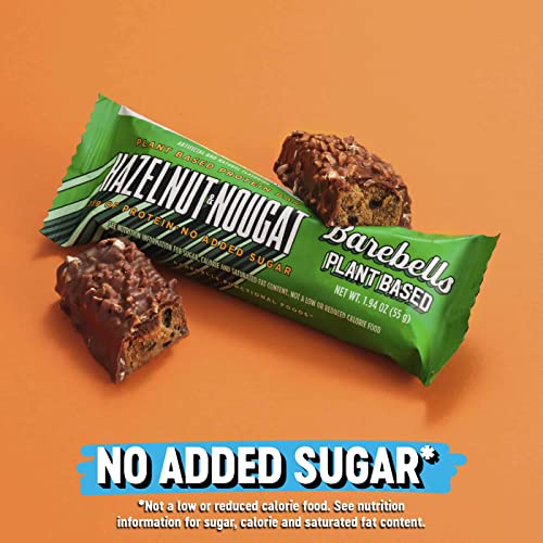 Barebells Vegan Protein Bars Hazelnut & Nougat - 12 Count, 1.9Oz Bars - Plant Based Protein Bar With 15G Of High Protein - Chocolate Protein Snacks With 1G Of Total Sugars - On The Go Breakfast Bars #TOP3