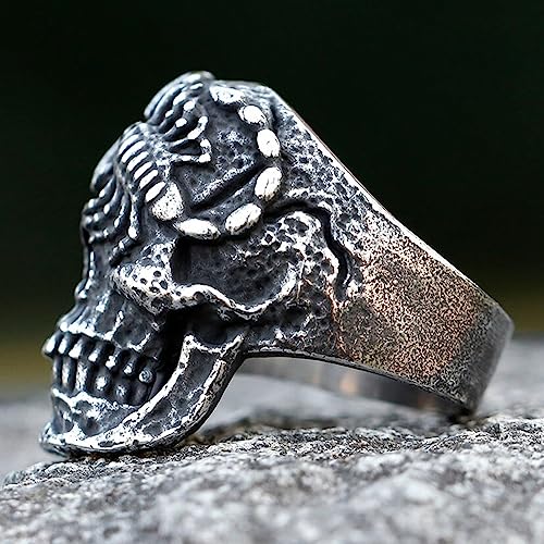 Image of 2023 Skull Ring Cool Evil Death Punk Rock Stainless Steel Rings Aly Style Jewelry