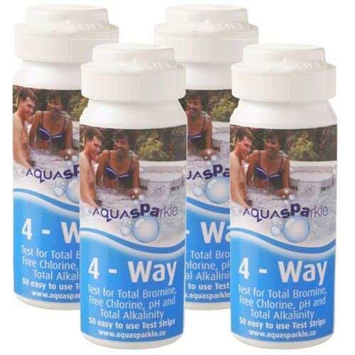 AQUASPARKLE 4 WAY TEST STRIPS HOT TUB SPA CHLORINE BROMINE PH TA X 4 PACKS Amazon.co.uk Garden
