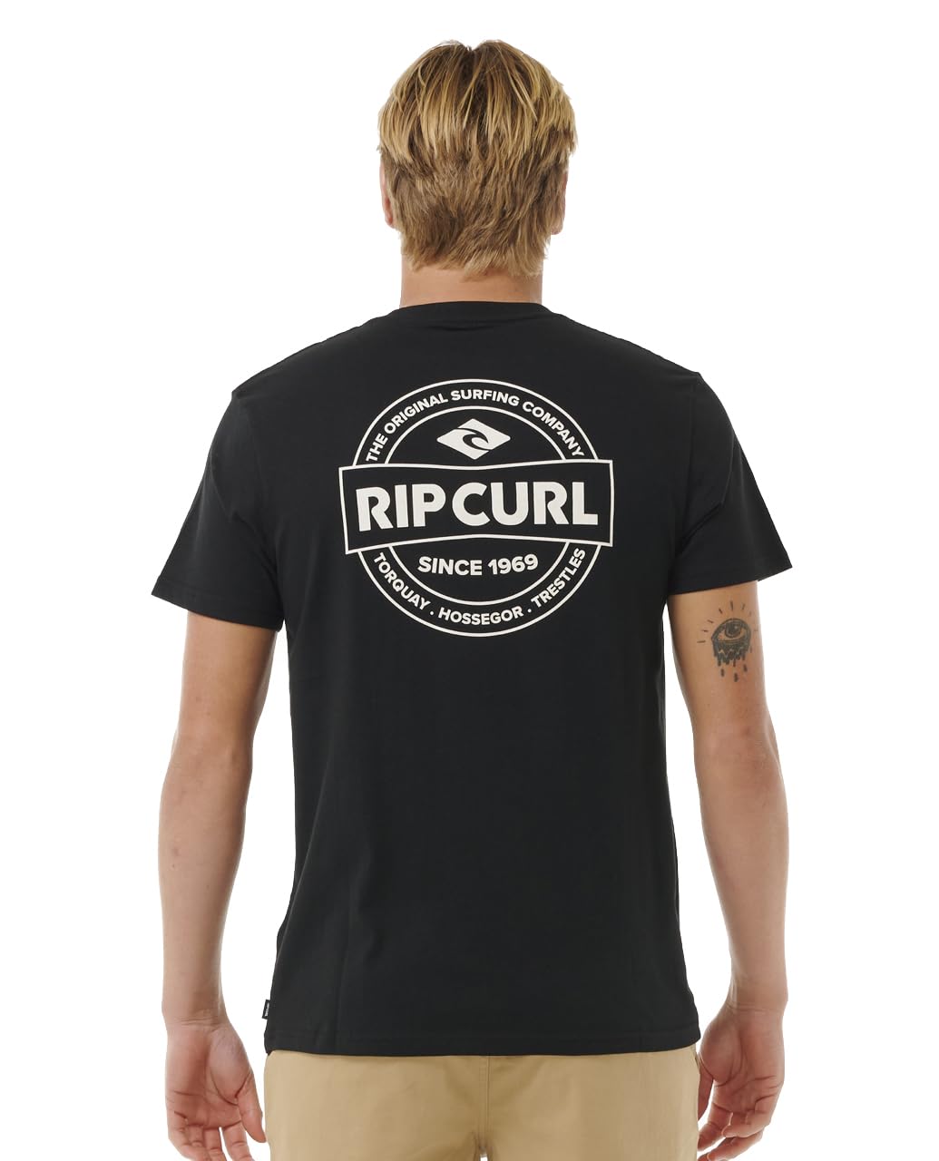 RIP CURL Men's Staple Short Sleeve T-Shirt, Black, S