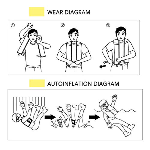 DECDEAL Colete salva-vidas inflável adulto colete salva-vidas esportes aquáticos natação pesca jaque