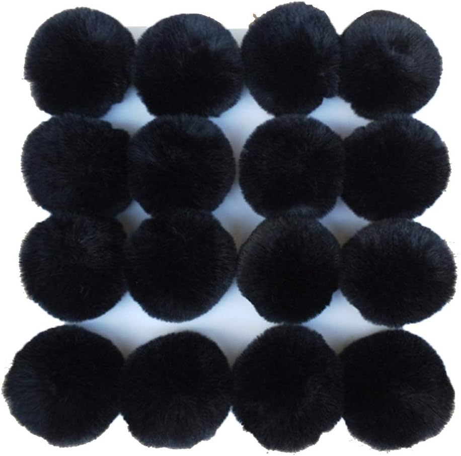 16pcs DIY Pom Pom Keychain Faux Rabbit Fur Ball Key Ring for hat Phone Tag, Handbag Charm