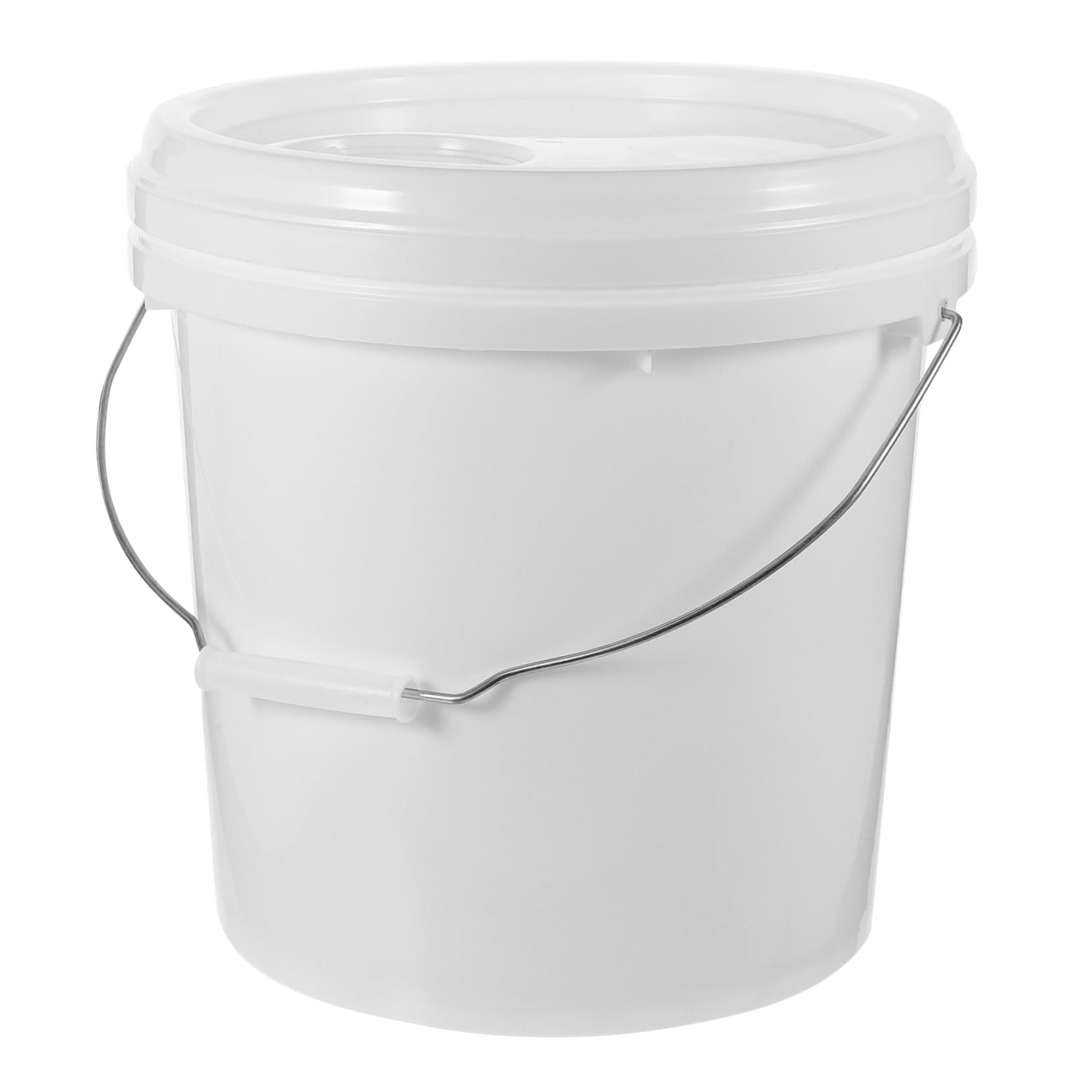 Operitacx Cubo de Pintura Práctico de 10 litros Blanco con Tapa, Fabricado en Hdpe Resistente, Multiusos Apertura para Aceite de Motor Adecuado para Almacenamiento