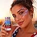MEICOLY 4th of July Glitter Stick,Red White Blue Face Hair Glitter Stick with Star,Fourth of July Patriotic Accessories Outfits for Women,Soccer Softball Body Glitter Rave Makeup