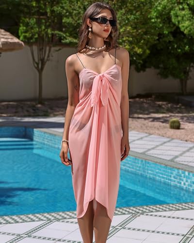 Image of Eicolorte Womens Beach Cover Up Chiffon Sheer Bikini Beach Swimsuit Coverup Sarong Pareo Wraps for Women