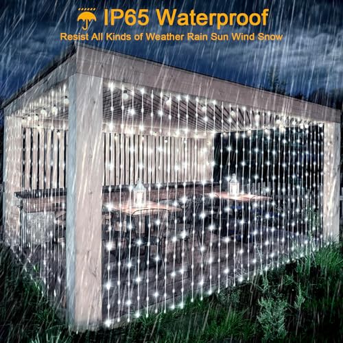 Glaxcidy LED Fairy Curtain Lights, 3M x 3M 304 LEDs Solar Powered Outdoor Window String Lights with Remote - Image 3
