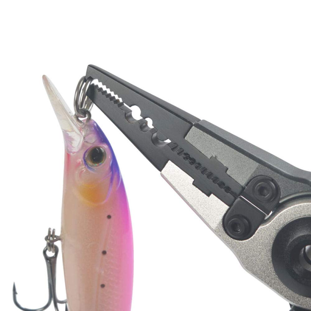 BEPM Angelzange Angelnzange Angeln Zubehör Design Selbsthemmend Alumimum Multifunktions-Angelzange Lure Fishing Tool Angelgerät-Rot