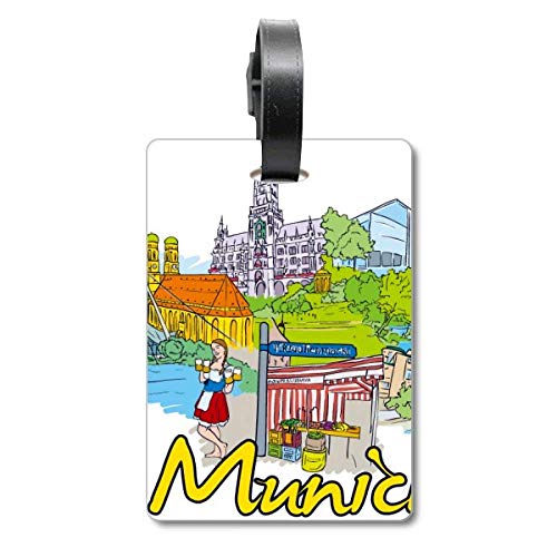 Étiquette valise de voyage Allemagne Munchen de couleur pour sac cabine