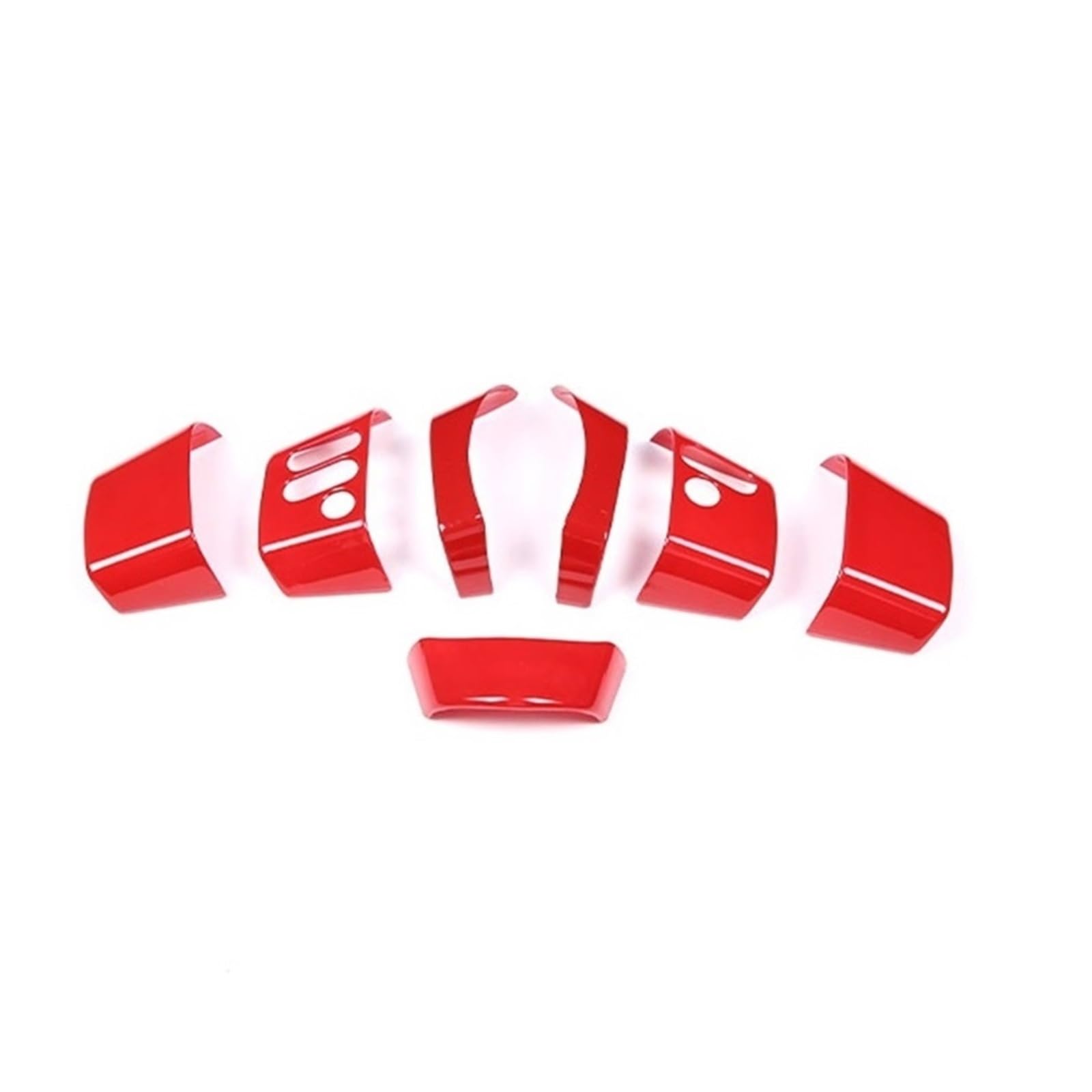Car Trim Interior for Toyota FJ for Cruiser 2007-2021 ABS Car Steering Wheel Button Decoration Cover Sticker Accessories Interior Mouldings(Red)