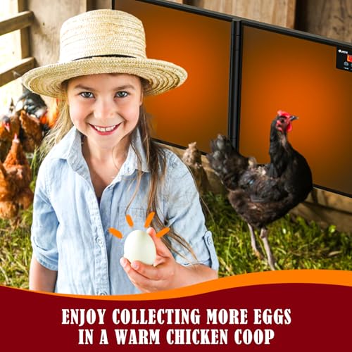 Image of Chicken Coop Heater Inside Coop with Remote Control, 180W Foldable Radiant Heaters, 30''x12'' Large Heating Panel Warmer for Cozy Winter with Adjustable Timer and Temp, Safer Than Brooder Heat Lamp
