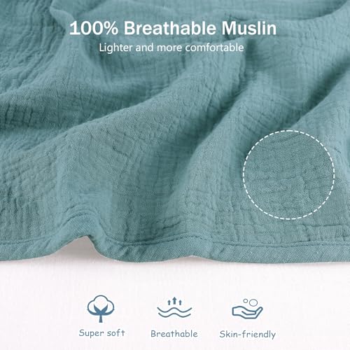 Image of Hooyax 2-in-1 Baby Car Seat Cover & Nursing Cover, 100% Muslin Cotton, Breathable Car Seat Canopy and Privacy Breastfeeding Cover, Blue