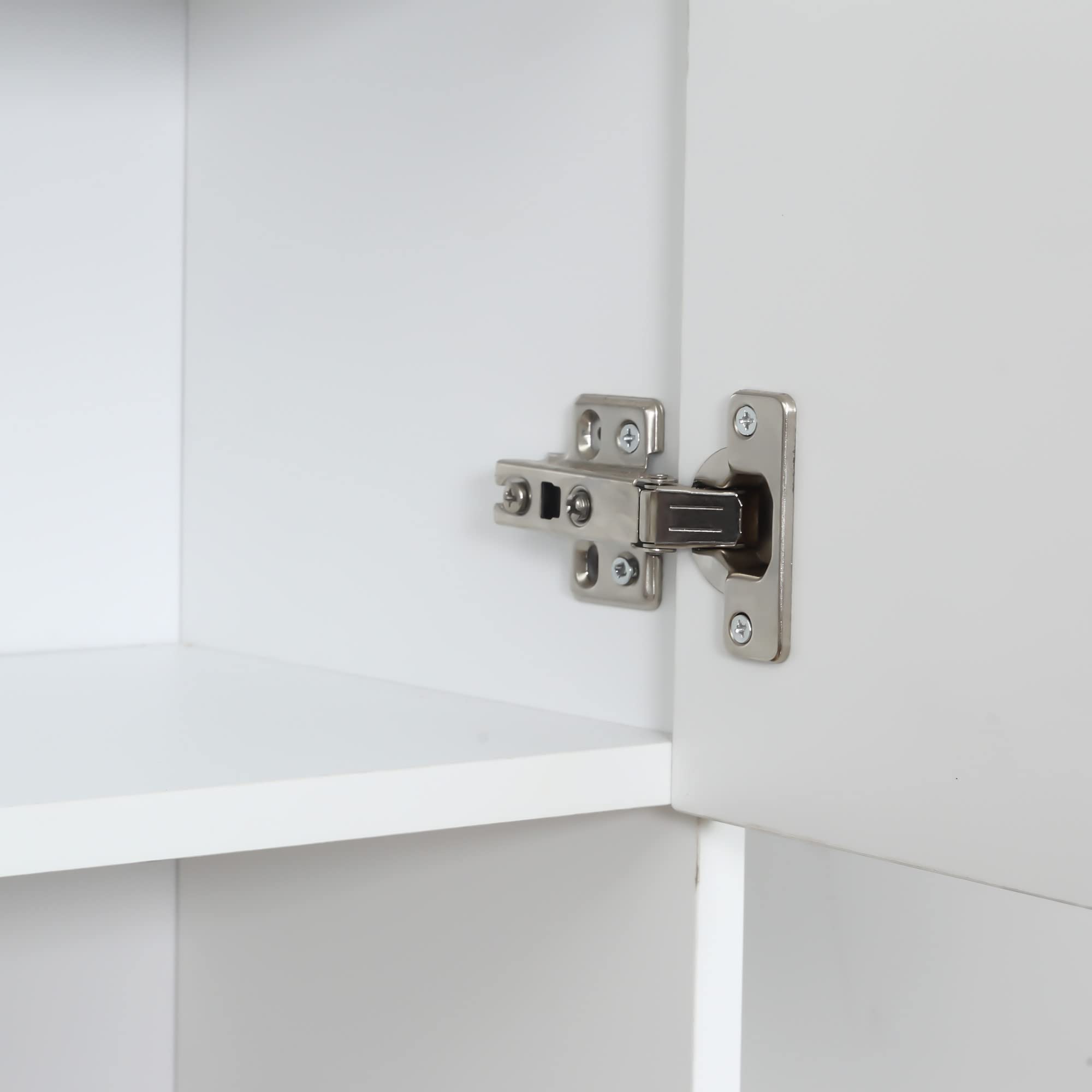 HOMCOM Mobile Cucina Alto 180cm con Armadietti a 2 Ante e Cassetto, Credenza Alta da Cucina in Legno con Ripiani Regolabili, per Cucina, Sala da Pranzo e Soggiorno, 80x40x180 cm, Bianco