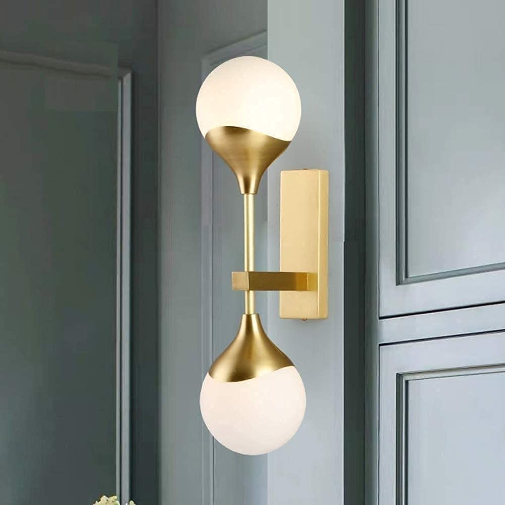 Lampa ścienna wnętrze nowoczesna kreatywna lampa ścienna jasna nordycka nowoczesna złota salon miedziana ściana modernnimalistyczna dom sypialnia lampa przejście szklane kule kinkiety