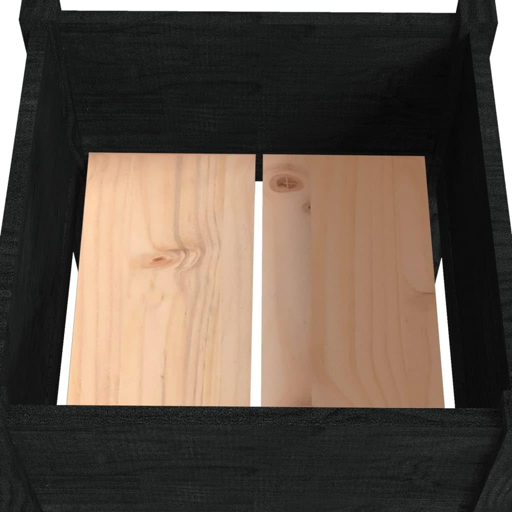 Donice ogrodowe 2 szt czarne 40x40x70 cm drewno sosnowe wysokie skrzynie na kwiaty taras balkon odporne na warunki atmosferyczne