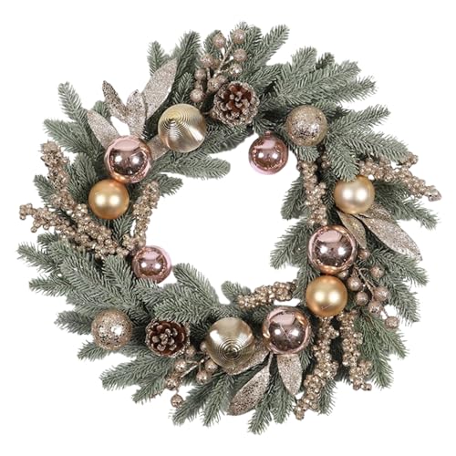 Couronne de Noël durable sans perte d'aiguilles avec baies et neige - 2