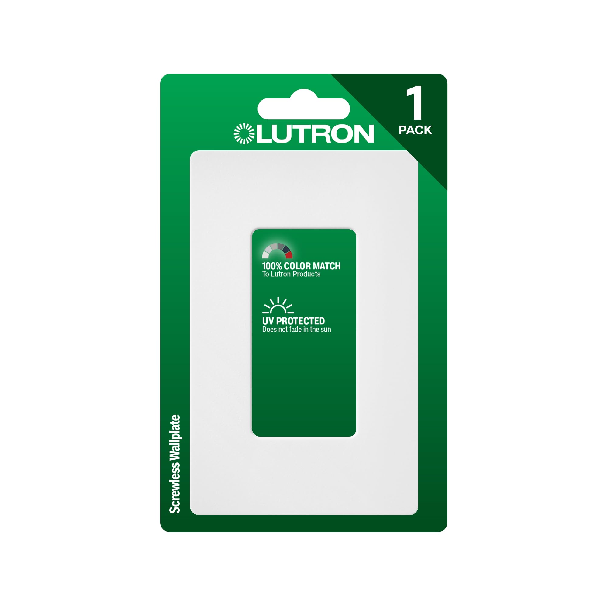 Lutron Claro Light Switch Cover Plate, 1 Gang Wallplate, for Decorator Light Switches, Rocker Light Switch Cover, Outlet Cover, Screwless Switch Plate Cover, Satin, SC-1-SW, Snow