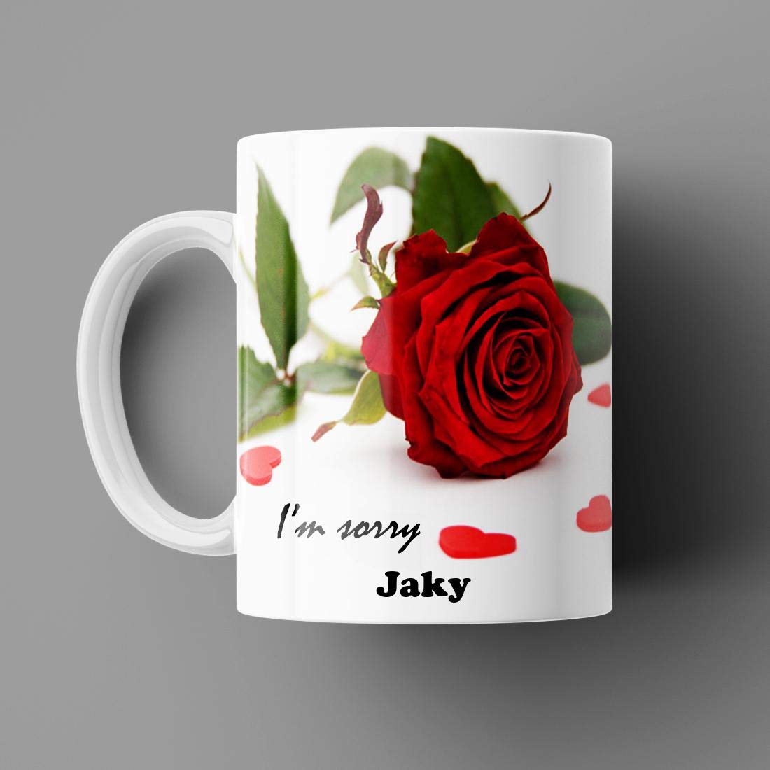 Jaky I AM Sorry Printed White Ceramic Coffee Mug (350) ml