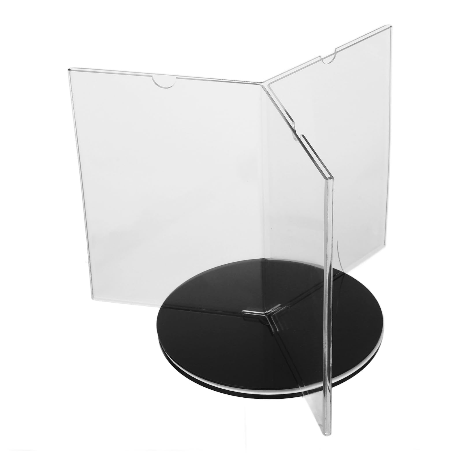 Lurrose Soporte Giratorio para Menú de Acrílico Elegante con Base Resistente para Exhibición de Menús en Escritorio en Fiestas y Eventos