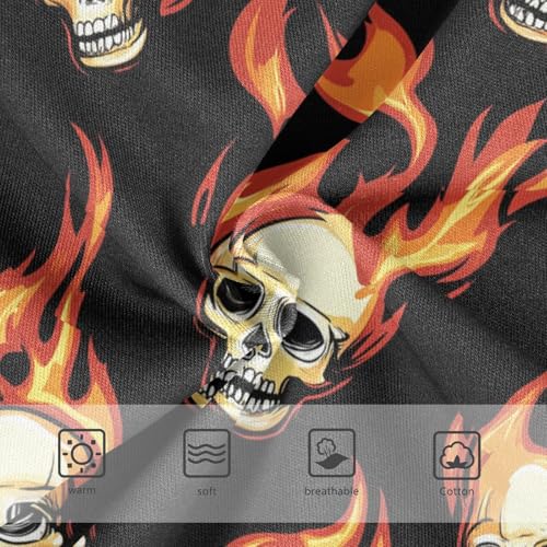 Wusikd Flaming Skulls Girls' Underwear Cotton Black Girls Briefs Soft Toddler Underwear 2T3