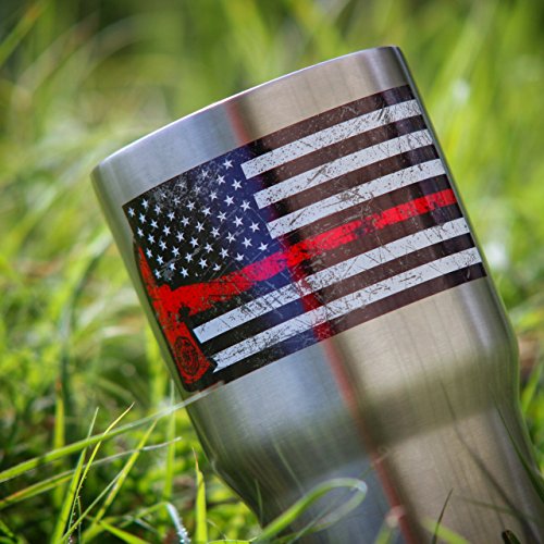 Lone Star Signs American Firefighter Red Axe - Sticker