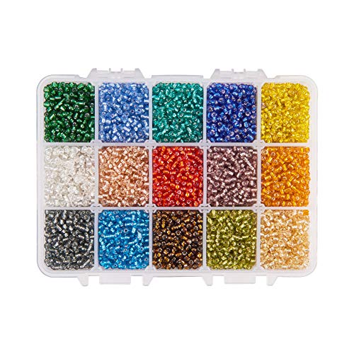 Rocailles - Perline in vetro da 4 mm, 25 colori, 6/0, 2750 pezzi
